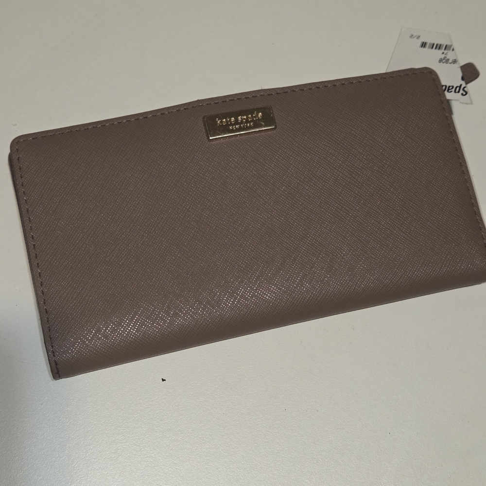 kate spade Mauve Saffiano Leather Continental Wallet
